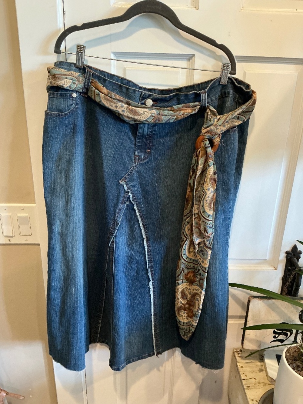 Younique denim skirt with boho tie! Plus size 22